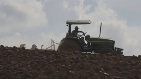 Tractor land plowing Video stock 49418615