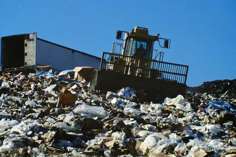 Tractor in Landfill Stock Photos
