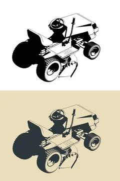 Tractor lawn mower Illustrazione stock