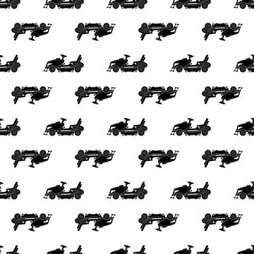 Tractor lawn mower pattern seamless vector Illustrazione stock