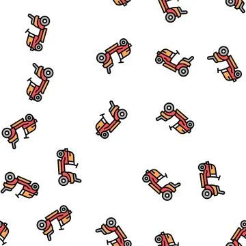 Tractor lawn mower vector seamless pattern Illustrazione stock
