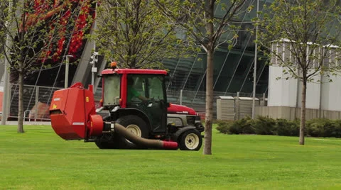 Tractor Leaf Blower Stock Footage 26521636