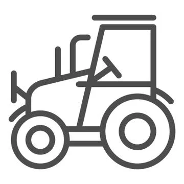 Tractor line icon. Agrimotor vector illustration isolated on white. Agronomy Stock Illustration