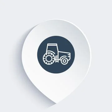 Tractor line icon, agrimotor vector, engineering vehicle, farm tractor icon o Stock Illustration