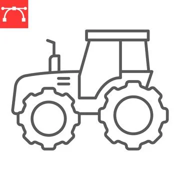 Tractor line icon Stock Illustration