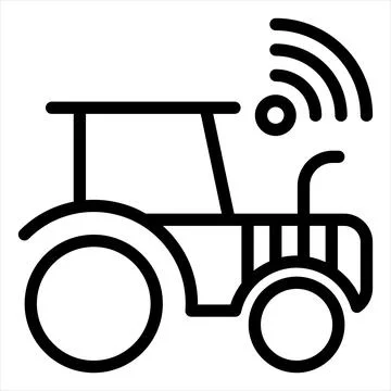 Tractor line icon vector illustration isolated on white background Stock Illustration