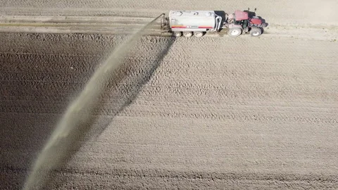 Tractor with liquid spreader tank Stock Footage 150156102