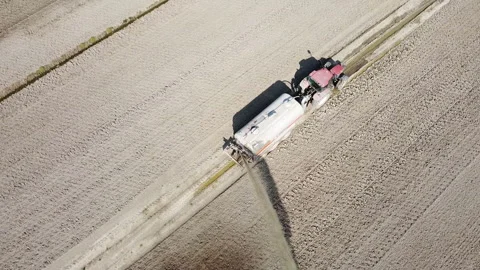 Tractor with liquid spreader tank Stock Footage 150185236