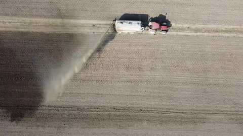 Tractor with liquid spreader tank Stock Footage 150186084