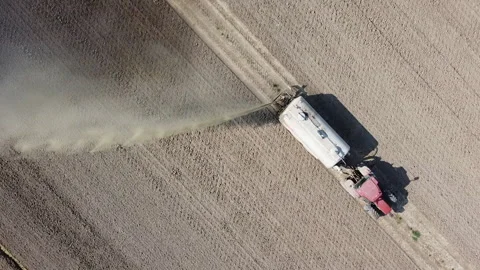 Tractor with liquid spreader tank Stock Footage 150189983