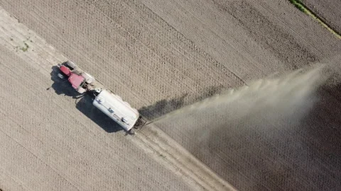 Tractor with liquid spreader tank Stock Footage 150207732