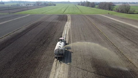 Tractor with liquid spreader tank Stock-Footage 150284763