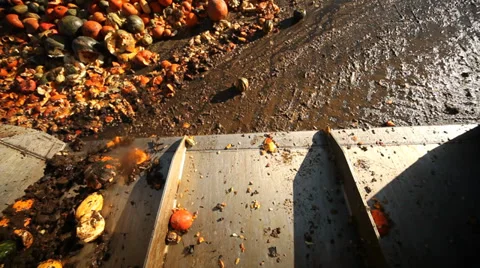 Tractor loading Food Over Production Stock Footage 32815300