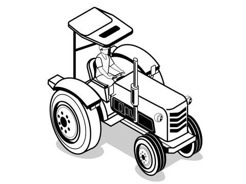 Tractor Logo isometric Illustrazione stock