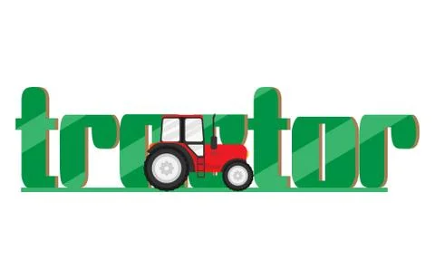 Tractor on Logotype for farm Stock Illustration