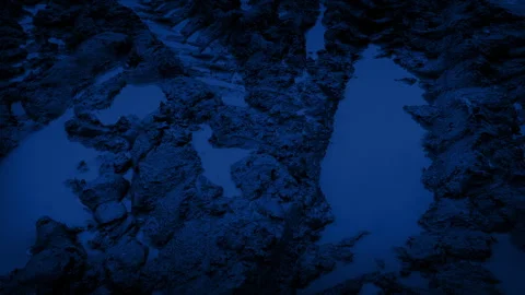 Tractor Marks In The Mud At Night 스톡 동영상 344810895