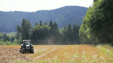 Tractor on meadow Stock Footage 12022405