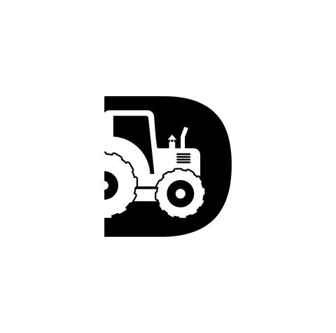 Tractor Monogram Logo Initial Letter D Stock Illustration