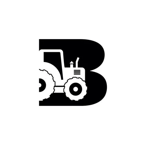 Tractor Monogram Logo Initial Letter B Stock Illustration