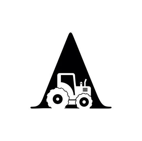 Tractor Monogram Logo Initial Letter A Stock Illustration