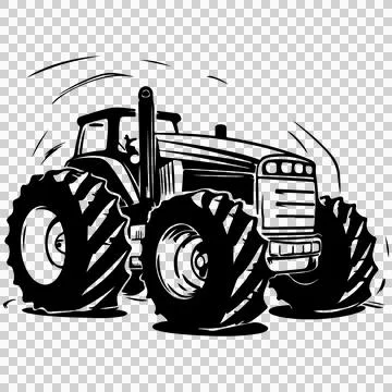 Tractor With Motion Lines moving wheels chimney イラスト素材
