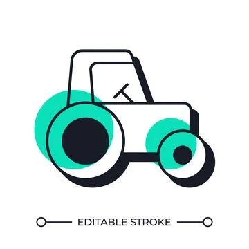 Tractor offset shadow line icon Stock Illustration