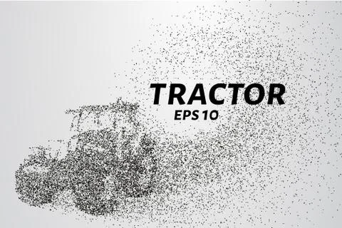Tractor of the particles. The tractor consists of circles and points. Vecto.. Stock Illustration