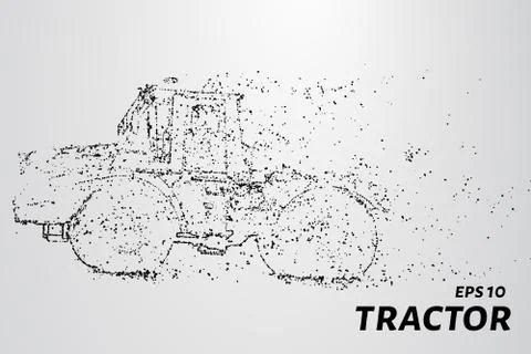 Tractor of the particles. The tractor consists of circles and points. Vector  Stock Illustration