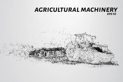 Tractor of the particles. The tractor consists of dots and circles. vector il Stock Illustration