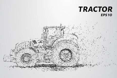 Tractor of the particles. The tractor consists of dots and circles. vector il Stock Illustration
