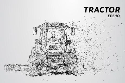 Tractor of the particles. The tractor consists of dots and circles. vector il Illustrazione stock
