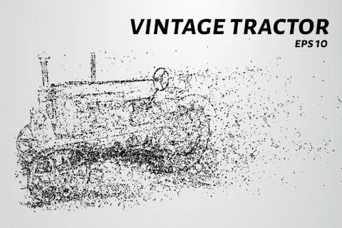 Tractor of the particles. The tractor consists of dots and circles. vector il Stock Illustration