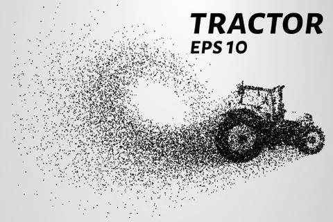 Tractor of the particles. The tractor consists of small circles. Stock Illustration