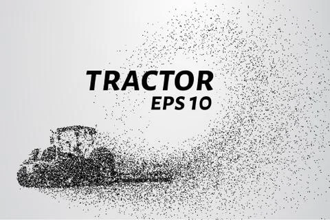 Tractor particles. The tractor consists of small circles and dots. Stock Illustration