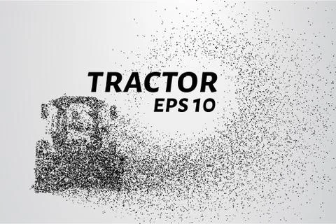 Tractor of the particles. The tractor consists of small dots and circles. Stock Illustration
