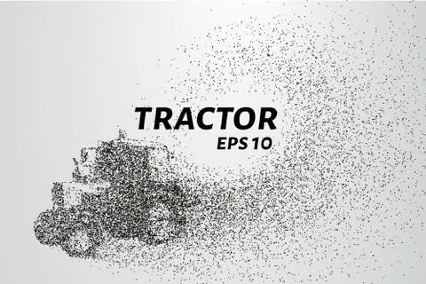 Tractor particles. The tractor consists of small circles and dots. Stock Illustration