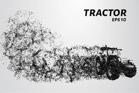 Tractor of the particles. The tractor consists of small dots and circles. Vec Stock Illustration