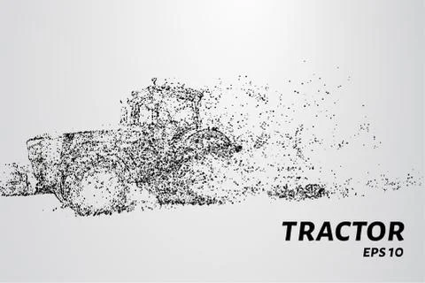 Tractor particles. The tractor consists of small circles and dots. Vector ill Stock Illustration