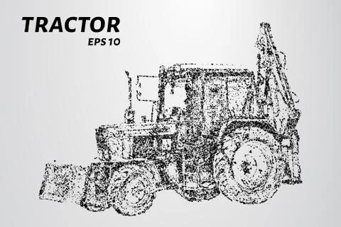 Tractor of the particles. The tractor consists of small dots and circles Stock Illustration
