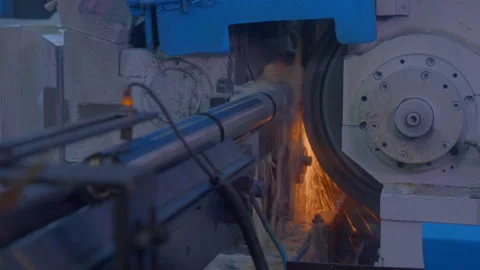 Tractor parts grinding in machine Stock Footage 257176333