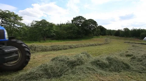 Tractor passing close to the camera Stock Footage 7903636