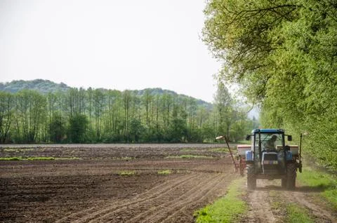 Tractor on path Stock Photos