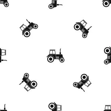 Tractor pattern seamless black Stock Illustration