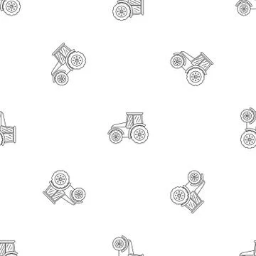 Tractor pattern seamless vector Stock Illustration