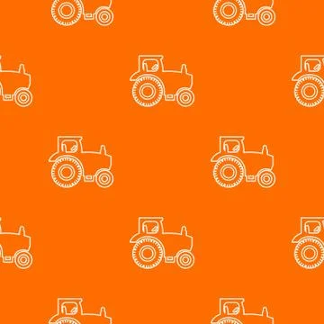 Tractor pattern vector orange Stock Illustration