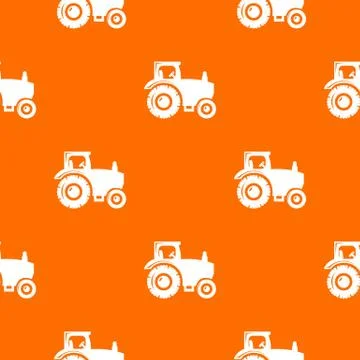 Tractor pattern vector orange Stock Illustration