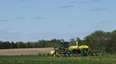 TRACTOR PLANTING FIELD Stock Footage 50775085