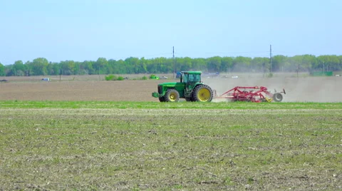 Tractor with plough Stock Footage 62735194