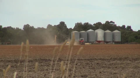 Tractor ploughing paddock Stock Footage 38386102