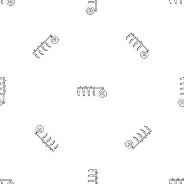 Tractor plow pattern seamless vector Illustrazione stock